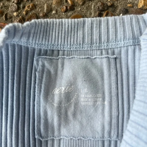 aerie light blue ribbed tank size l - Picture 4 of 4